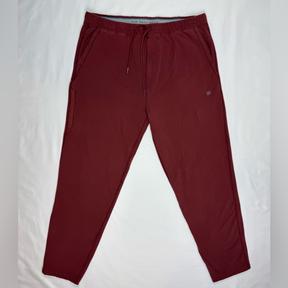 Mack Weldon Mens Ace Sweatpants 2XL Burgundy Tapered C2